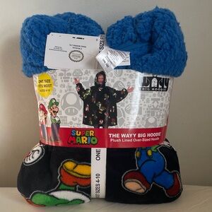 NWT The Wayy Nintendo Super Mario Blue Plush Hoodie
